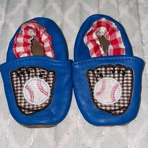 Baby baseball slip-on shoes